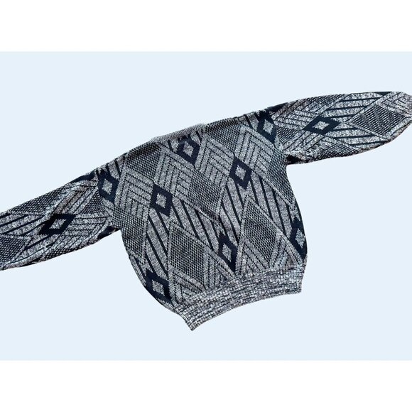 Vintage Exchange Unlimited 90s Faux Leather Patch Sweater Sz M - Picture 6 of 8